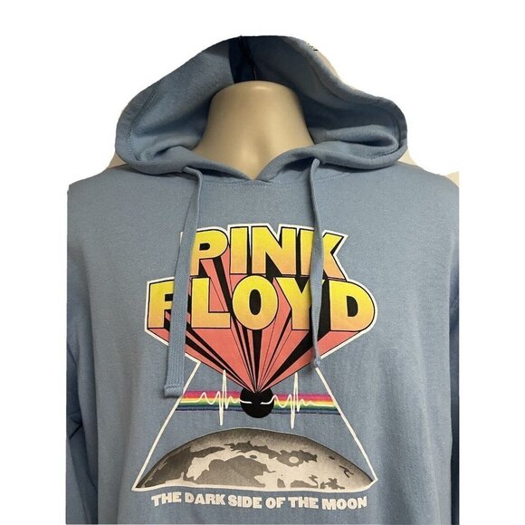 Pink Floyd Dark Side Of Moon Blue Graphic Hoodie Pullover Sweatshirt XL Pocket - Picture 5 of 7